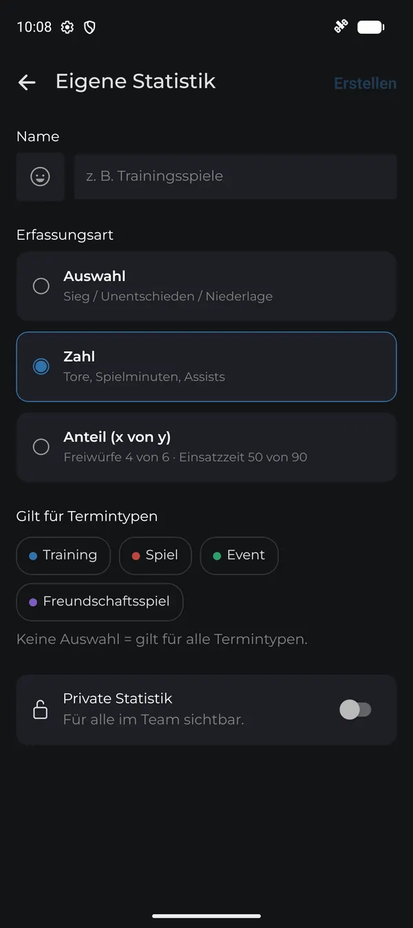 Erfassungsart Zahl