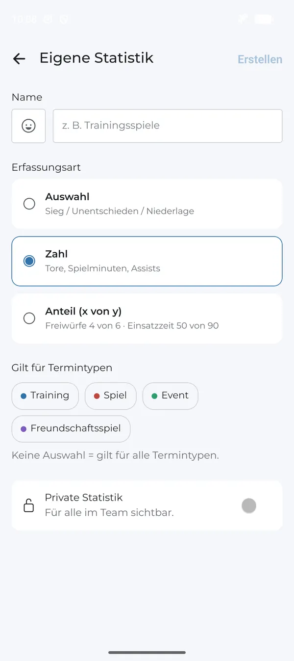 Erfassungsart Zahl