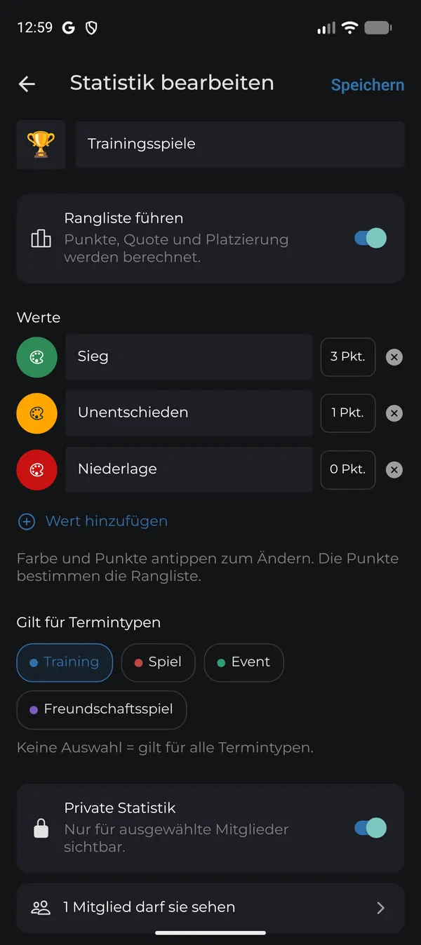 Private Statistik aktivieren