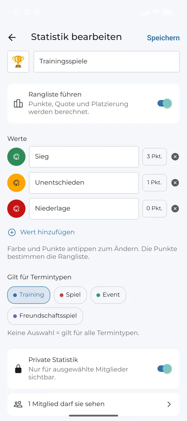 Private Statistik aktivieren